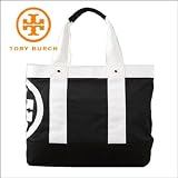 [TORY BURCH(トリーバーチ)]ナイロンキャンバストート/ブラック×ホワイト 【並行輸入品】