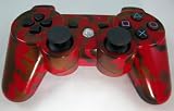 Red Tiger Camouflage Custom Painted Playstation 3 PS3 5 Mode Rapid Fire Adjustable Modded Wireless Controller Remote