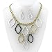 Tri Tone Link Necklace and Earrings Set Fashion Jewelry