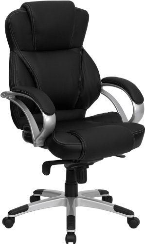 Flash Furniture H-9626L-2-GG High Back Black Leather Contemporary Office Chair
