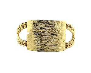 New Iced Out Gold Rihanna Style Filigree Plate Choker w/10mm Double Link Chain Necklace HYNK9G