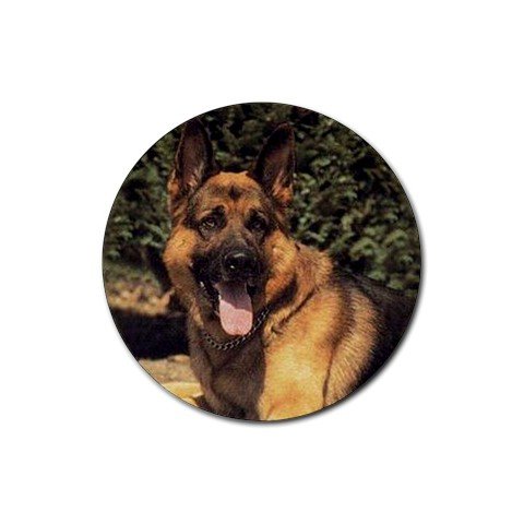 German Shepherd Rubber Round Coaster (4 pack)