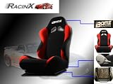Black with Red Universal Racing Seats - Pair