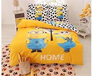 Asapbay Comfortable 1500 Thread Count Despicable Me Minions 4 Pieces Bedding Sheets Sets Home Queen