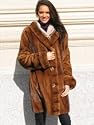 NEW GOLDEN MINK HOODED FUR COAT sz10/12 #10412