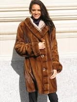 NEW GOLDEN MINK HOODED FUR COAT sz10/12 #10412