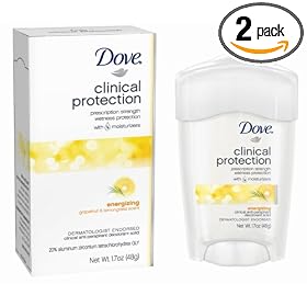 Dove Clinical Protection Anti-perspirant & Deodorant Solid, Energizing, 1.7-Ounce Packages (Pack of 2)