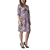 Ma Cherie Maternity 3/4-Sleeve Surplice Dress - Gray/Rose