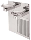 Garden Water Features & Outdoor Fountains item: Haws H1011.8HPS-SATINSTAINLESS Satin Stainless Hi-Lo barrier-free, dual high polished stainless ste