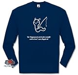 DER REGENWURM WIRD SEHR VERMISST, WEIL ER HEUT ZUM ANGELN IST Longsleeve-T-Shirt Navy L