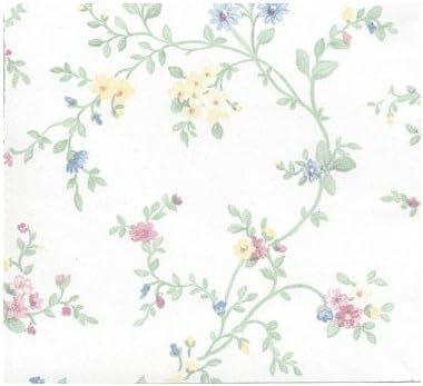 3 pack Wallpaper Blue Pink Yel Flwrs W Ivy