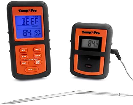 Remote Wireless Digital Cooking Meat Thermometer with Timer for Grill Smoker Oven BBQ