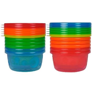 The First Years 6 Pack Take & Toss Bowls with Lids, 8 Ounce, Colors May Vary