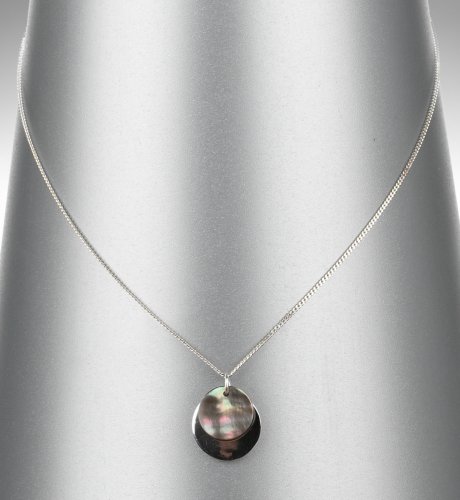 Sterling Silver Shell Disc Pendant Necklace