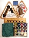 Pool Table Accessory Kit With Dark Marble Style Ball Set