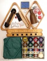 Pool Table Accessory Kit With Dark Marble Style Ball Set