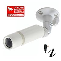 VideoSecu Built-in Sony CCD CCTV Security Camera Weatherproof Outdoor 420 TVL 3.6mm Wide View Angle lens with Free Power Supply and Warning Sticker CAU