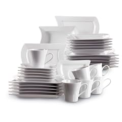 Domestic 921351 Kombiservice Perfetto mit je 6 Tassen, Untertassen, Desserteller, Teller tief und Teller flach, 30-teilig