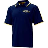 Nike Michigan Wolverines Navy Blue Classic Dri Fit Short Sleeve Polo