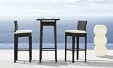 3pc Modern Outdoor UV Treated Weaved Glass Top Table Set - ZO-RAI-T1