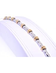 14K Two Tone Gold Diamond Bracelet