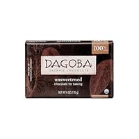 Dagoba Baking Chocolage Bar-Unsweetened (95% Organic) ,6-Ounces (Pack of 5)