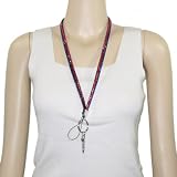 Sparkling Beads Neckl Strap for Key / Cellphone / ID Badge - Red Blue Patriotic