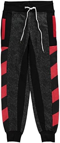 Encrypted Big Boys' "Angled Stripe" Joggers - black, 14 - 16