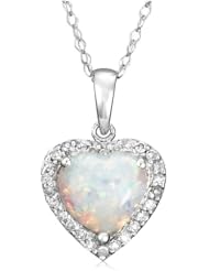 10k Gold Birthstone and Diamond Heart Pendant
