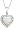 10k White Gold, October Birthstone, Created-Opal and Diamond Heart Pendant