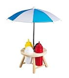 #2: PICKNICK GRILL BARBECUE SET ZUBEHÖR GRILLSET MIT SONNENSCHIRM PFEFFER- UND SALZSTREUER SENF- UND KETCHUPFLASCHE