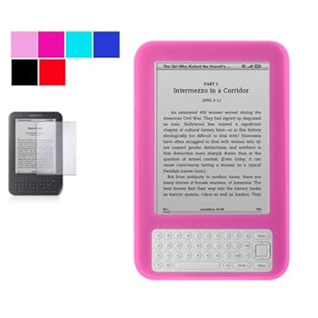 Peau de silicone pour lecteur de livre électronique Amazon Kindle 3, Kindle Wireless 3G Wi-Fi - modèle dernière génération, écran 6