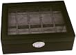 Watch Box Storage Case Leather For 10 Watches With Lucite Window
