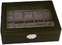 Watch Box Storage Case Leather For 10 Watches With Lucite Window