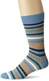 Pact Mens All Over Blue Stripe Crew Sock