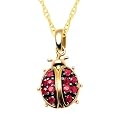 $64.99 - 10k Gold Lab-Created Ruby Ladybug Pendant