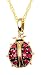 Jewelry : 10k Yellow Gold Created Ruby Ladybug Pendant, 18"