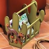 Green & Orange GECKO sw MAGAZINE RACK southwestern cactus newspaper holder basket Home decor