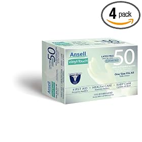 Vinyl-Touch Medical Quality Disposable Gloves, Latex Free and Powder Free, 50-Count Boxes... by