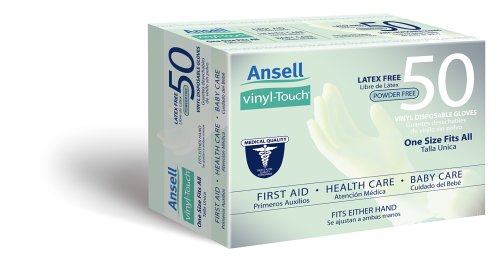 HealthPersonalCare: Vinyl Touch Medical Quality Disposable Gloves, Latex Free and Powder Free, 50 Count Boxes  Pack of 4 