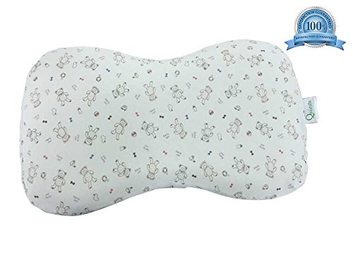 Quiesta Baby Pillow Supports Head & Neck.Curved Design Helps Prevent Flat Head. Can Be Used In Infants Bed, Cot, Crib and Push Chair. Removable Pillows Case. Babies Love it. 100%.