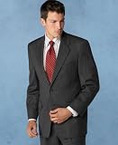 Lauren By Ralph Lauren Two-Button Grey Stripe Jacket Big and Tall