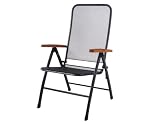 MWH - Moebel Ideen Tapa Klappstuhl Tapa eisengrau mit Teak-Armlehnen