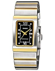 Casio Womens Core LTP1356SG-1A Two-Tone Stainless-Steel Quartz Watch with Black Dial