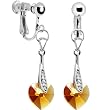 Austrian Crystal Heart November Birthstone Clip Earrings