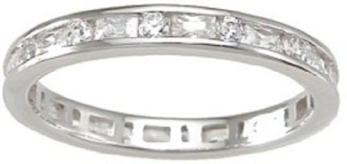 Sterling Silver Women's Eternity Anniversary Ring Sizes 5 6 7 8 9