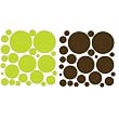 72 Wall Polka Dots Green and Chocolate Brown Wall Pops Stickers