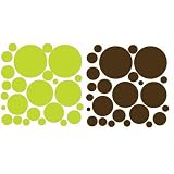 72 Wall Polka Dots Green and Chocolate Brown Wall Pops Stickers
