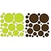 72 Wall Polka Dots Green and Chocolate Brown Wall Pops Stickers