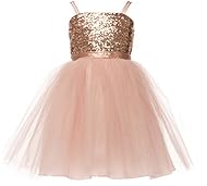 Girls Sleeveless Sequined Glittering  Dress With a Sash 